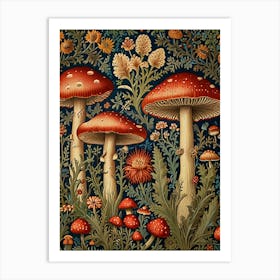 William Morris Mushrooms In A Garden Art Print