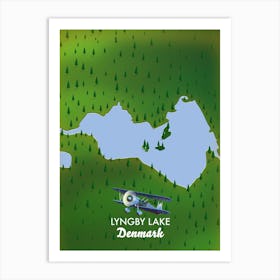 Lynny Lake Denmark Map Art Print