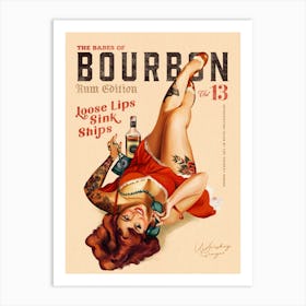 Babes Of Bourbon Vol 13 Loose Lips Sink Ships Art Print