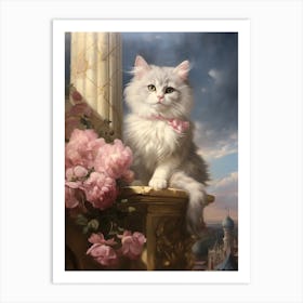 Cat Exploring Outside Rococo Style 5 Art Print