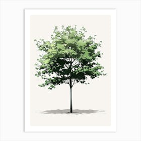 Maple Tree Pixel Illustration 1 Art Print