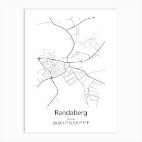 Randaberg,Norway Minimalist Map Art Print