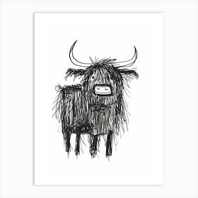 B&W Yak Art Print