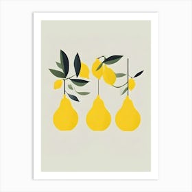 Lemons Abstract Simple Lines Art Print