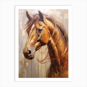 Brown Horse Head Painting Close Up Art Print