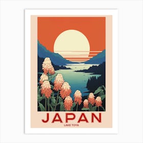 Lake Toya, Visit Japan Vintage Travel Art 1 Art Print