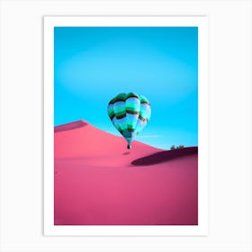 Hot Air Balloon In The Pink Desert Art Print