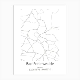 Bad Freienwalde,Germany Minimalist Map Art Print