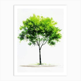 Pecan Tree Pixel Illustration 3 Art Print
