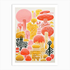 Nabana Gardens Abstract Riso Style 3 Art Print