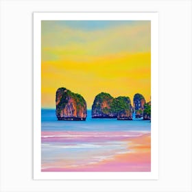 Phra Nang Beach, Krabi, Thailand Bright Abstract Art Print