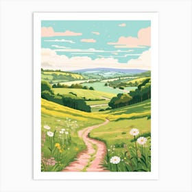 The North Downs Way England 2 Hike Illustration Art Print