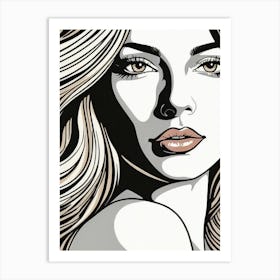 Woman Portrait Face Pop Art (10) Art Print