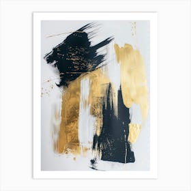 Gold And Black Abstract Painting 2 Art Print