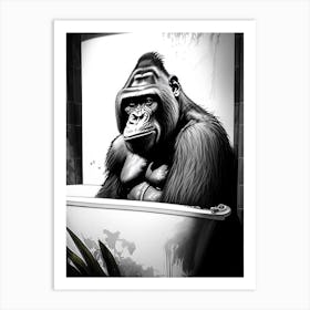 Gorilla In Bath Tub Gorillas Graffiti Style 2 Art Print