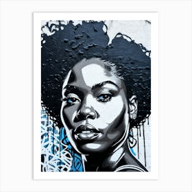 Graffiti Mural Of Beautiful Black Woman 202 Art Print