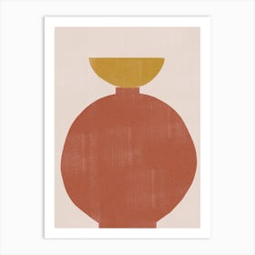 Abstract Vase, Terracotta Art Print