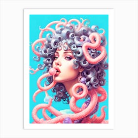 Octopus Girl Art Print