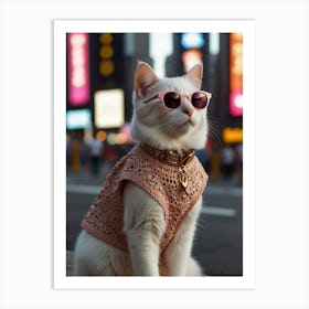 Cat In Sunglasses 1 Art Print