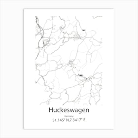 Huckeswagen,Germany Minimalist Map Art Print