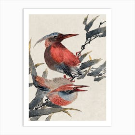 Katsushika Hokusai Two Kingfishers Art Print