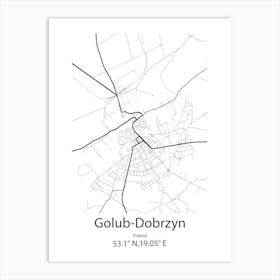 Golub Dobrzyn,Poland Minimalist Map Art Print