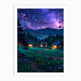 Night Sky Anime aesthetic 62 Art Print