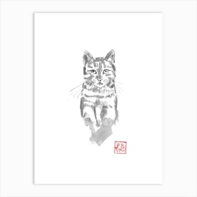 Cat In Tree Watch Art Print