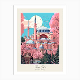 Hagia Sophia   Istanbul, Turkey   Cute Botanical Illustration Travel 3 Poster Art Print