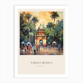 Parque Mexico Mexico City Mexico 2 Vintage Cezanne Inspired Poster Art Print