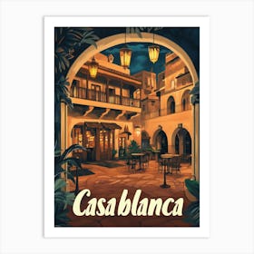 Aihrgdesign A Mid Century Modern Travel Poster For Casablanca 2 Art Print