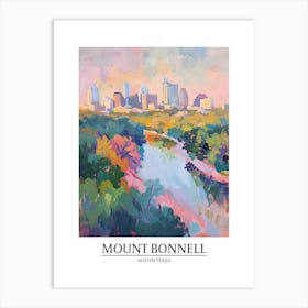 Mount Bonnell Austin Texas Oil Painting 1 Poster Art Print
