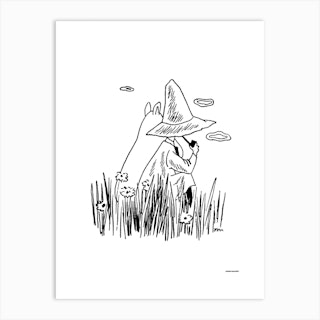 The Moomin Drawings Collection Black And White Cover Art Print
