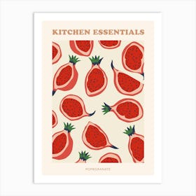Pomegranate Fruit Pattern Poster 2 Art Print