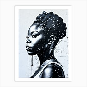 Graffiti Mural Of Beautiful Black Woman 301 Art Print