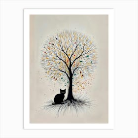 Cat Under The Tree 1 Art Print