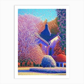 Roseville, City Us  Pointillism Art Print