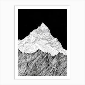Ben More Crianlarich Mountain Line Drawing 2 Art Print