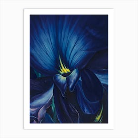Blue Floral Wall Art Print Art Print