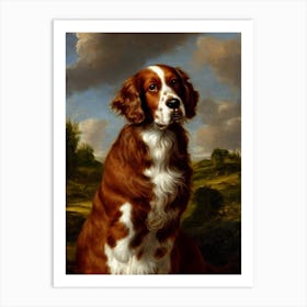 Welsh Springer Spaniel 2 Renaissance Portrait Oil Painting Art Print