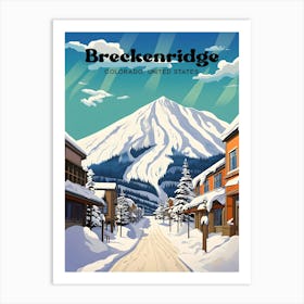 Breckenridge Colorado USA Sunset Modern Travel Art Art Print