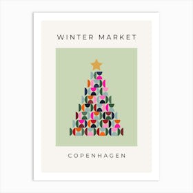 Winter Market | 06 – Pastel Green Christmas Tree Art Print