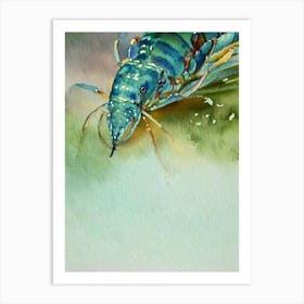 Blue Lobster II Storybook Watercolour Art Print