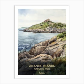 Atlantic Islands National Park Galicia Watercolour 4 Art Print