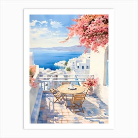 Mykonos Summer Watercolour 4 Art Print