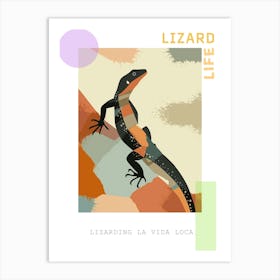Monitor Lizard Modern Design Illustration 2 Poster Art Print