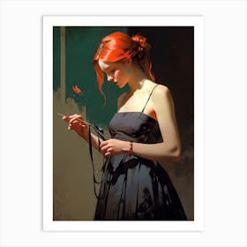 Girl With Red Hair 1 Art Print