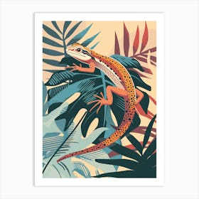 Modern Abstract Lizard Illustration 2 Art Print