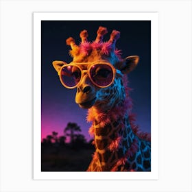 Giraffe With Sunglasses Art Print