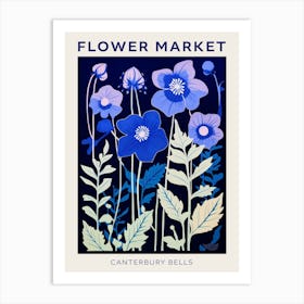 Blue Flower Market Poster Canterbury Bells 4 Art Print